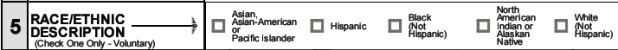 Race/Ethnic Description Field from Social Security form